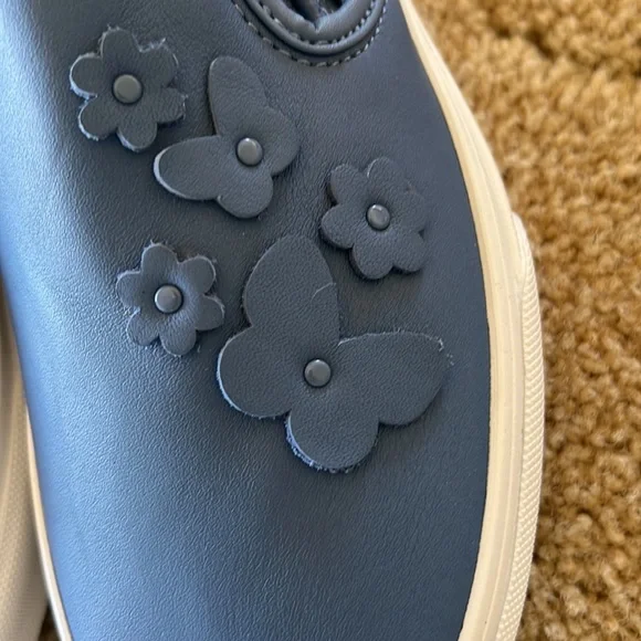 VANS classic slip on (MEADOW APPLIQUE) MOONLIGHT BLUE/TRUE WHITE NWT sz 7 - Picture 3 of 6